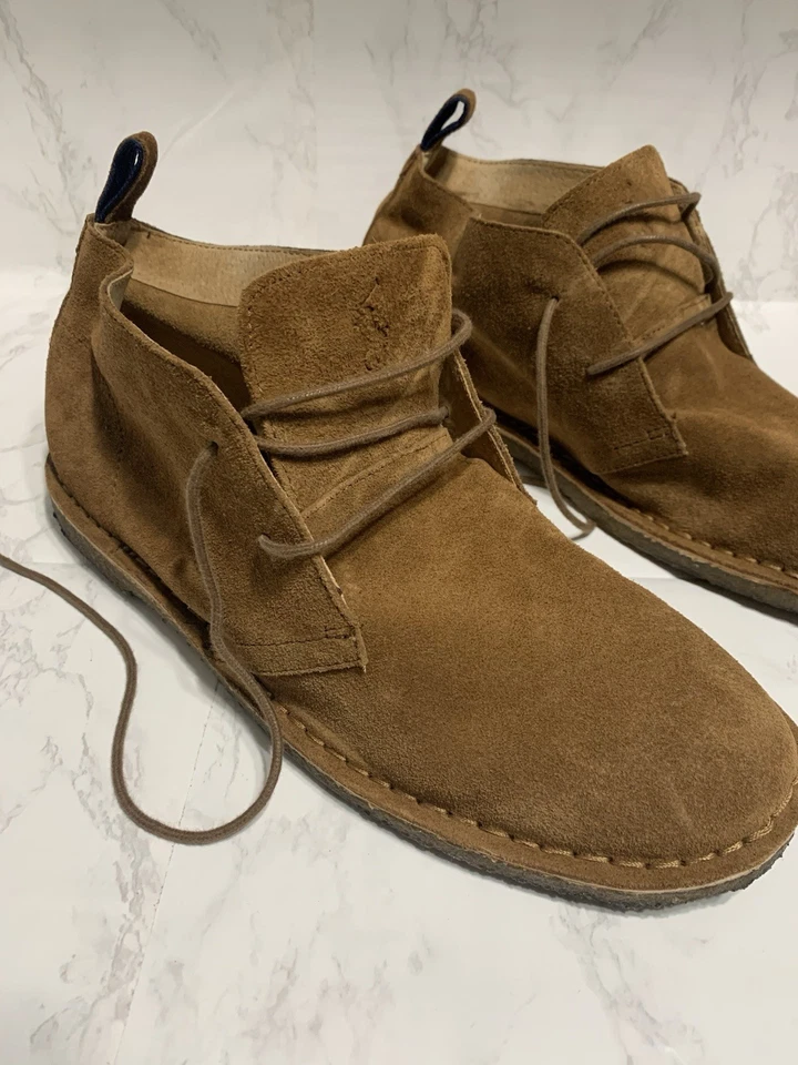 Botas de Cuero Polo Ralph Lauren Casterton Chukka, Talla 12, Color Marrón, De Colección Foto 4 de 4