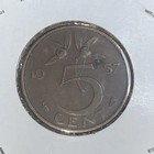 1957 Netherlands 5 Cents Coin KM#181 VF — photo 3
