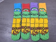 Brand New Teenage Mutant Ninja Turtles 4 Pair Crew Socks 6 12 Adult 4 Turtles