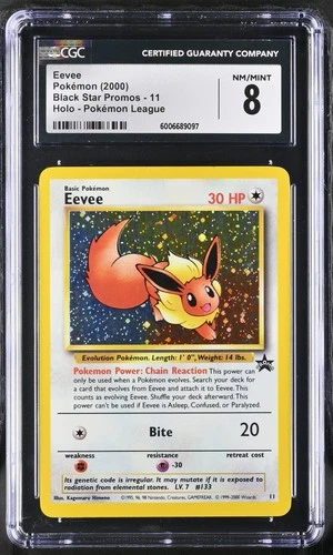 CGC 8 Eevee 2000 Black Star Promos #11 Pokémon League Holo Pokémon