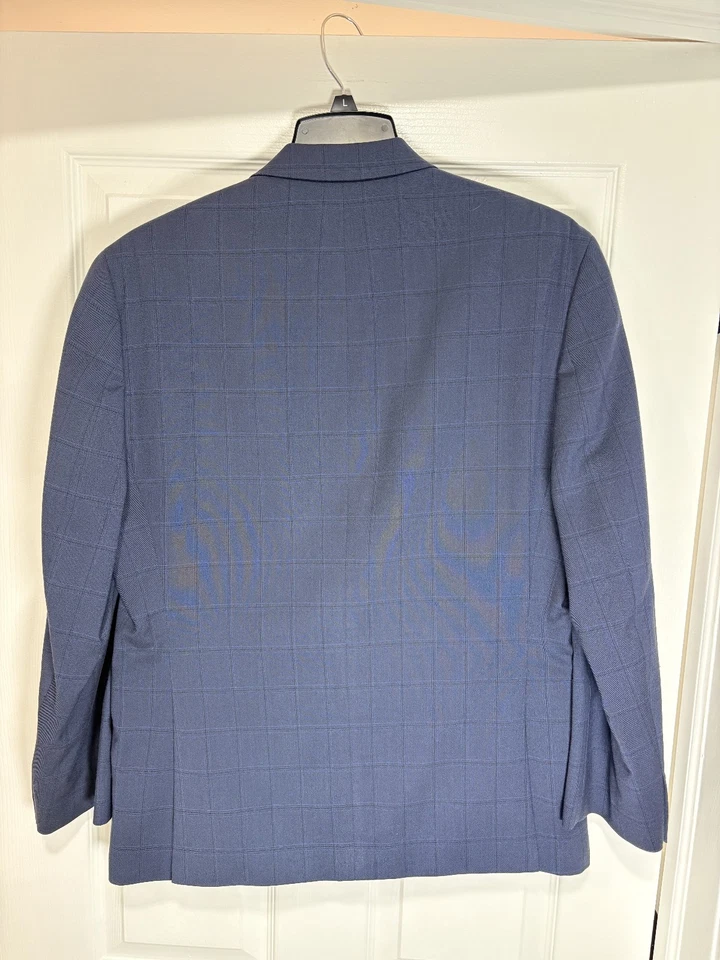 Blazer Traje Abrigo Deportivo Chaqueta 40S Marc New York Para Hombre Azul Ajuste Moderno a Cuadros Foto 3 de 4