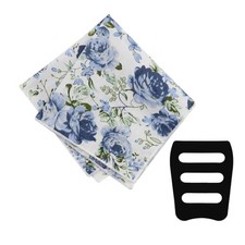 Floral Cotton Pocket Squares for Men with Pocket Square Holder Flower Men's 23