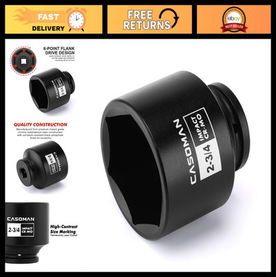 3/4'' Drive 2-3/4'' Shallow Impact Socket, 6-Point, SAE, CR-MO Steel Tool
