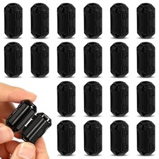 20pcs Clip-On Ferrite, Ferrite Core Bead Ring RFI EMI Noise M, black