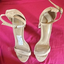 Dance Paris Beige Suede Ballroom Dance Shoes for Women with Ankle Strap