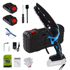 6 Inch Mini Cordless Chainsaw - Battery-Powered Handheld Electric US Plug