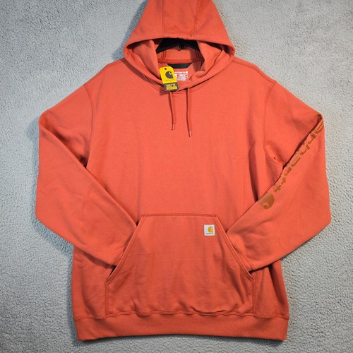 Carhartt Sweater Mens 2XL XXL Orange Outdoor Hoodie Sweatshirt Fleece NWT