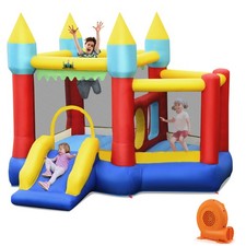 Inflatable Bounce House Slide Jumping Castle w/ Tunnels Ball Pit 550W Blower