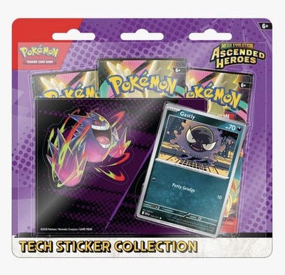 Pokémon TCG Mega Evolution Ascended Heroes Tech Sticker Collection GASTLY