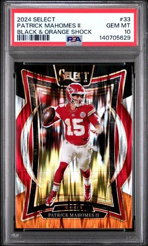 2024 Panini Select #33 Patrick Mahomes Ii Black & Orange Shock PSA 10