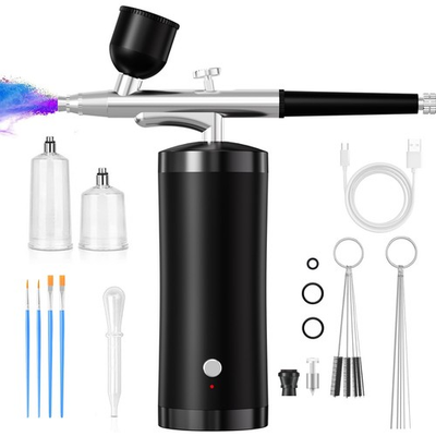 #ad Airbrush Kit With Compressor 48PSI Rechargeable High Pressure Brush Set Cordl... $33.70