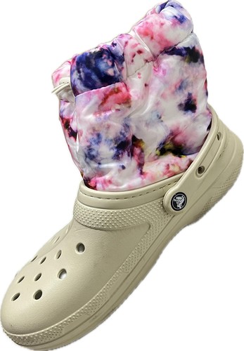 Crocs Unisex BEIGE Classic Lined Neo Puff Boots | Mens 7 / Women's 9FREE SHIP