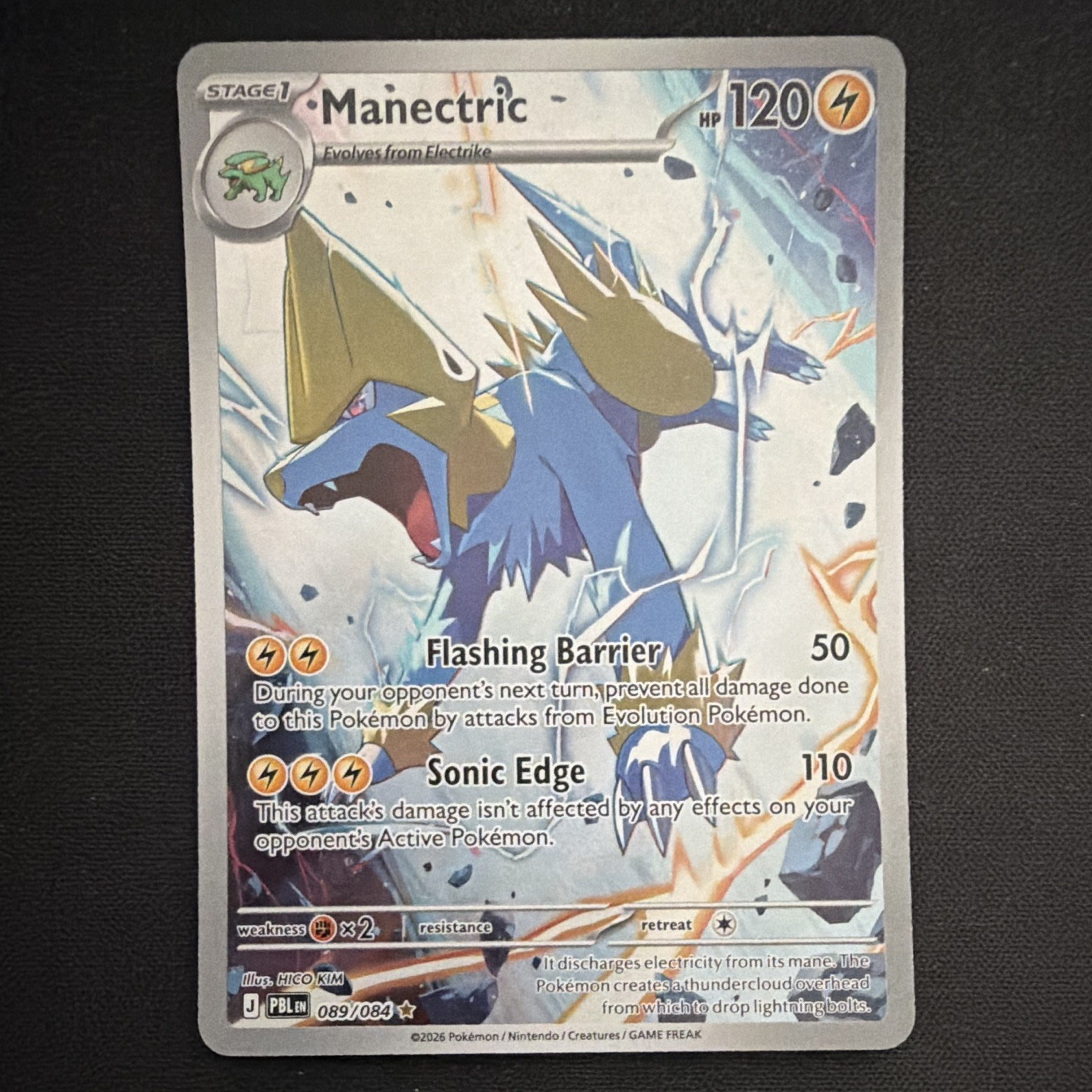 Pokemon Manectric 089/084 Pitch Black Illustration Rare Holo EN