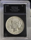 1923 US Peace Silver Dollar $1 Nice XF (Cleaned) Bradford Slab