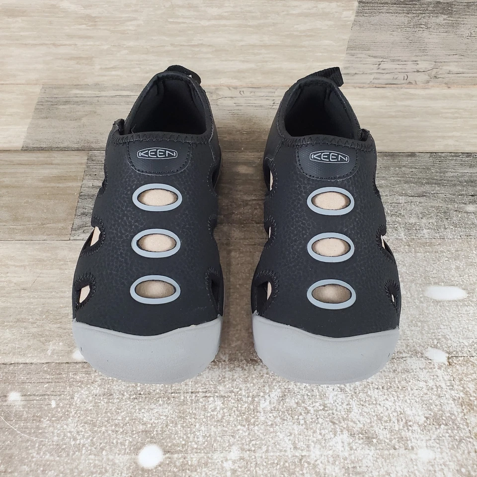 Sandalias Keen Stingray Juveniles Talla 1 Cuero Negro Llovizna Punta Redonda Impermeables Foto 2 de 4