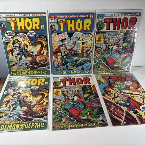 Marvel Comics Thor 1972 Comic Book Lot Of 6 Vintage Bronze Era