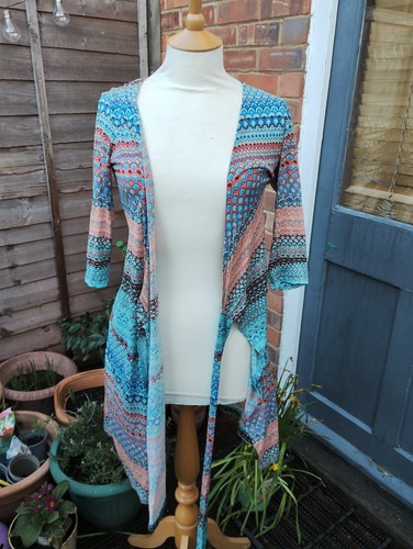 Vintage French Connection Silk Wool Wrap Dress Turquoise Y2K Size UK10 US6 EUR38 - Picture 6 of 15