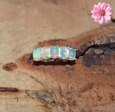925 Sterling Silver Ethiopian Opal Gemstone Beautiful Handmade Woman Gift Ring