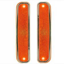 Side Marker Light Set Replacement with Chrome Trim For 1973-1980 C/K Pickup