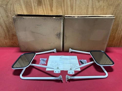 NOS 1973-1979 FORD TRUCK CAMPER TOWING MIRRORS D3TB-17A721-AC 73-79 WHITE