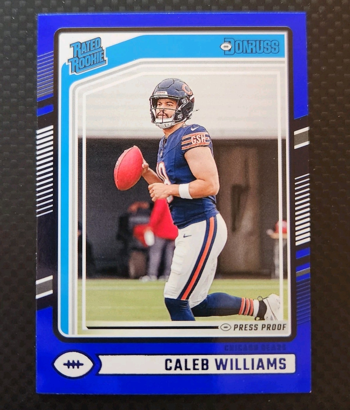 2024 Panini Donruss - Rated Rookie Caleb Williams #327 Optic Preview Blue Scope