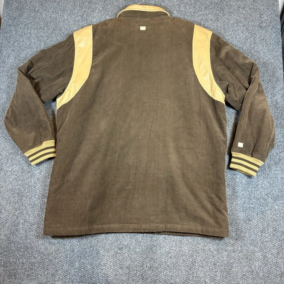 Chaqueta de cuero de pana de bombardero universitario con función Ecko Y2K de colección rara para hombre 2XL Foto 3 de 4