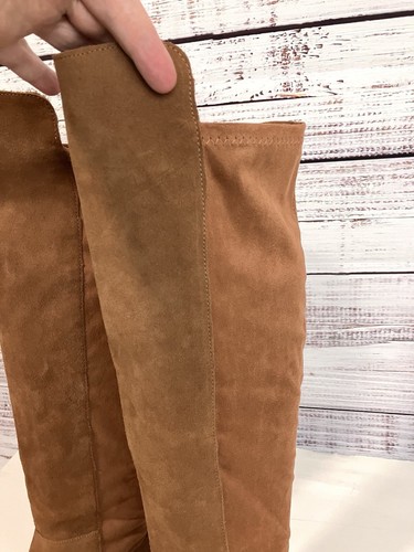 Lucky Brand Suede Over the Knee Calypso Boots 8M Tan Brown Tall riding - Picture 4 of 11