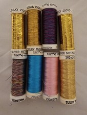 8 Spools Sulky Thread Some Metallic Made In Germany