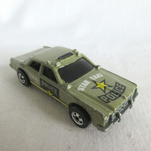 HOT WHEELS VTG 1:64 1977 POLICE STAR TAXI COLOR CHANGER GREEN BW MALAYSIA EXCLT - Picture 3 of 4