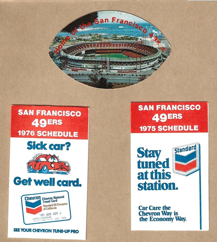 San Francisco 49ers schedule lot of 3 *1972, 1975 & 1976* -  very good condition