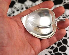 Tiffany & Co. Sterling Silver Heart Shaped Leaf Nut Dish 38 Grams Well Marked