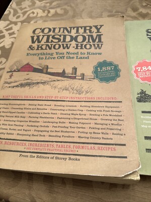 Lot 2 Country Wisdom & Survival Know-How books. Vintage large thick guides.