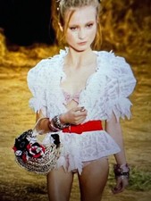 CHANEL 10P ECRU NEW CAMELLIA  JACKET RUFFLES CC BUTTONS FR36-FR38