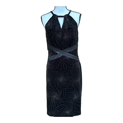 NWT Scarlett Black Velvet Starburst Sleeveless Cocktail Party Shift Dress Size 8