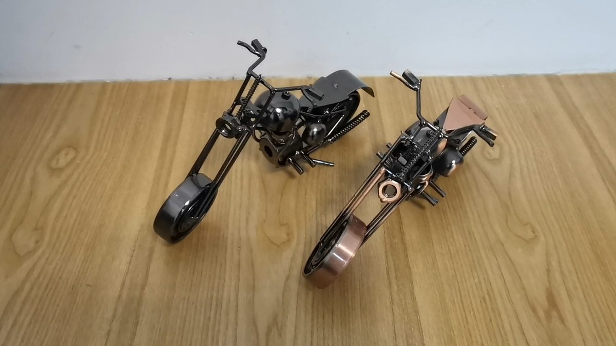 Creative Retro Motorcycle Model Statues, Three Wheel Metal