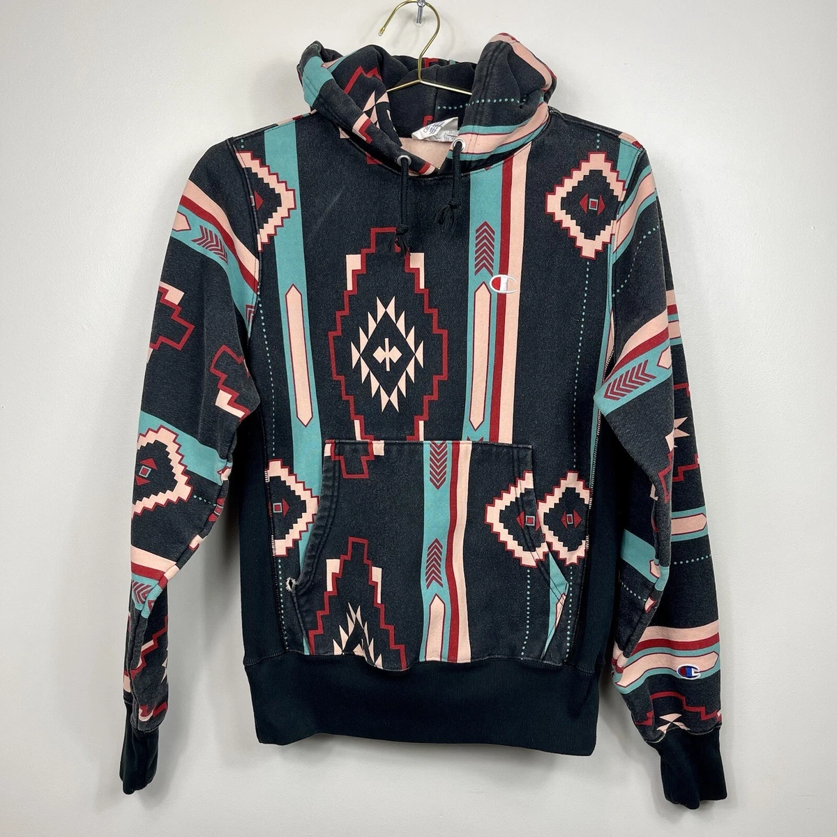 Champion Reverse Weave Hoodie Aztec Southwestern Tribal Sweatshirt