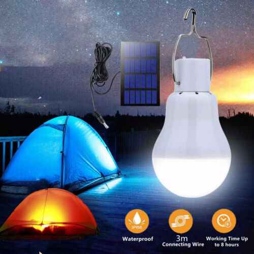 LED Solar Lampe Glühbirne Solarleuchte Campinglampe Garten Außen Beleuchtung - Bild 2 von 16