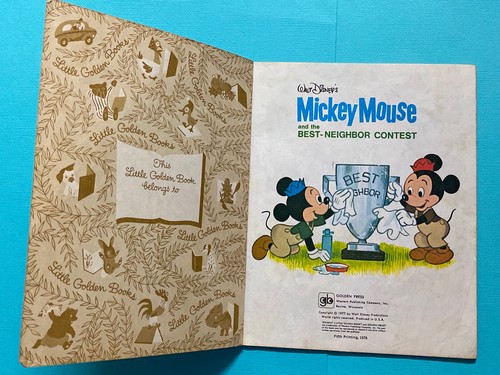 DISNEY’S MICKEY MOUSE AND THE BEST-NEIGHBOR CONTEST, 5th 1978 Little Golden Book - Picture 2 of 20
