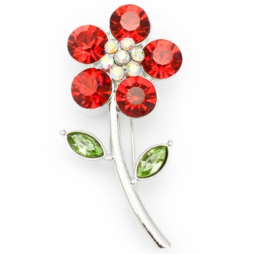 Red Rose Crystal Enamel Flowers Tulip Daisy Brooch Badge for Women Pins Brooches - Picture 23 of 63