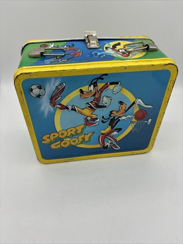 Porta pranzo vintage Aladdin Sport Pippo in metallo e 2 thermos anni 70. Manico rotto Y4 - Foto 5 di 13