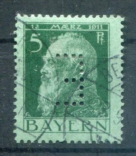 Bayern DIENST 7I Head Down Perforated And Gest. 15EUR (79215)