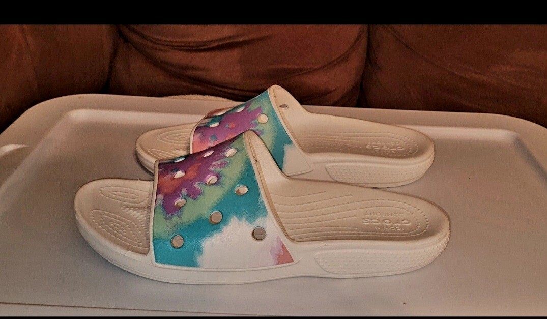 Mania Slide Crocs Womens Tie Dye Slides Crocs Classic Tie Dye