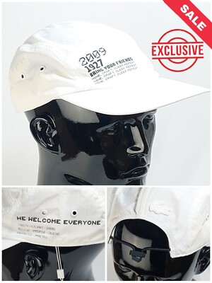 LACOSTE MINECRAFT WHITE SPORTS CAP CROCODILE LOGO POLYESTER SIZE M