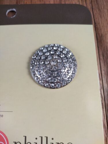 NEW Lindsay Phillips Interchangeable Shoe Snaps Joy Diamond Silver Round - Picture 2 of 4
