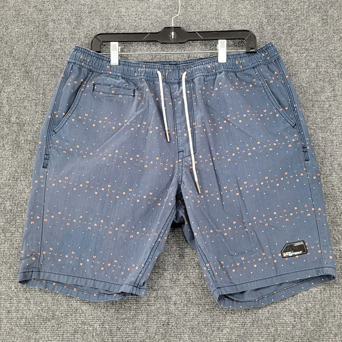 Vintage Lee Pipes Shorts Mens Size Extra Large Blue Elastic Waist