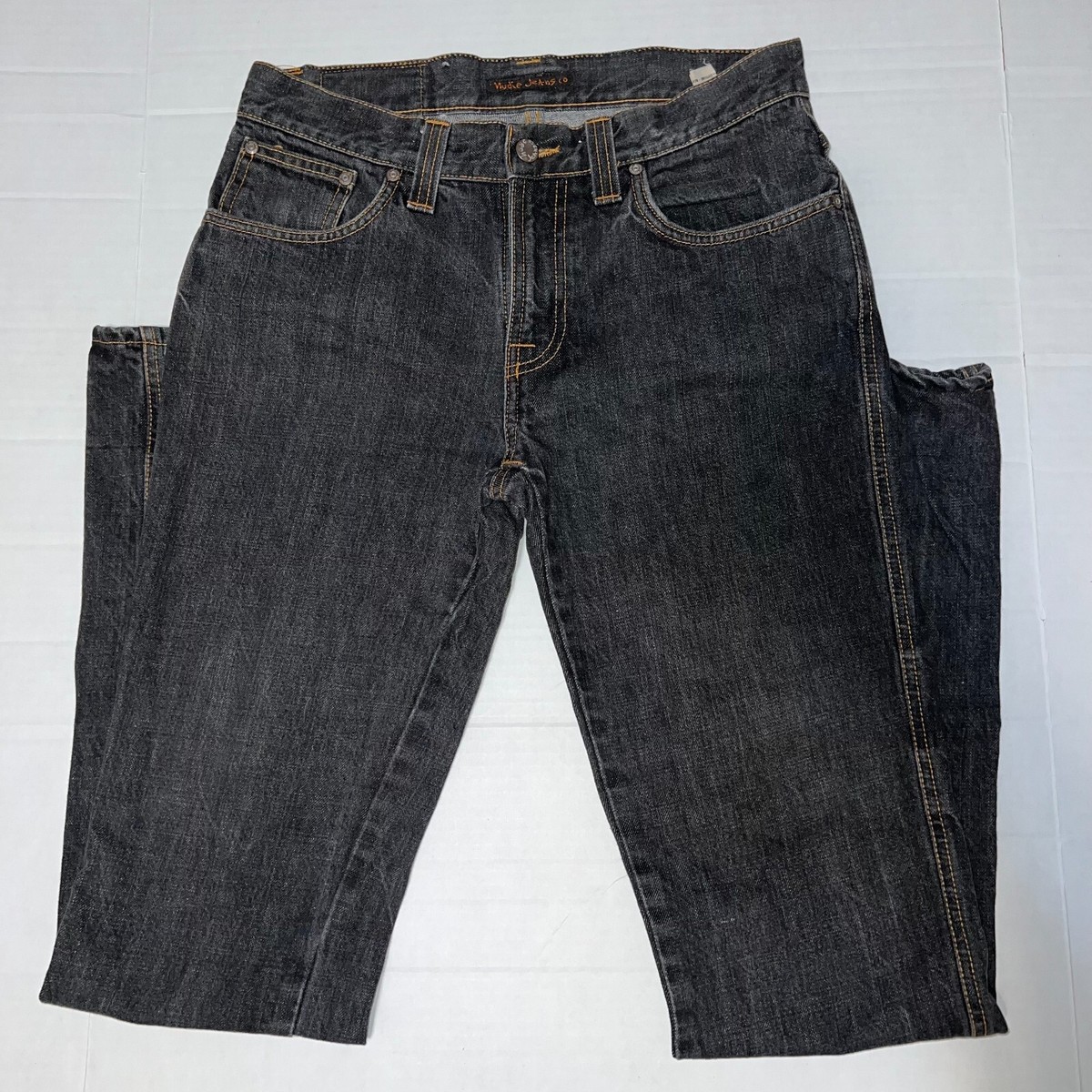 Nudie Jeans Slim Jim Low Rise NJ1046 Men's Sz 32 x 34 Black Denim
