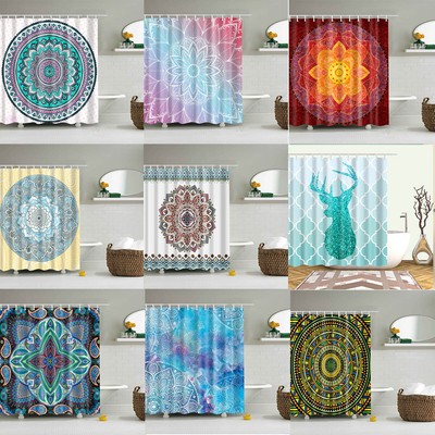Download Indian Mandala Shower Curtain Geometric Bohemian Fabric Bathroom Decor 12 Hooks Ebay