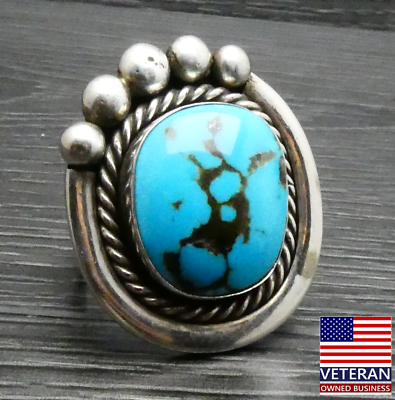 【b-16】 one‐hand bear claw / Turquoise Vintage Sterling Silver Blue Turquoise Bear Claw Native American