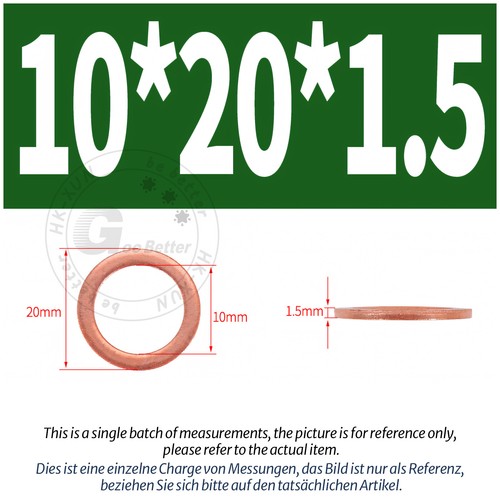 Copper Sealing Washers Metric - M3 M4 M5 M6 M8 M10 M12 - M60 Sump Plug Washer - Picture 64 of 130