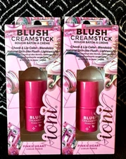 2pk IONI BEAUTY DOLLHOUSE PINKIE HEART PINK CREAMY BLUSH SOFT CONTOUR STICK LOT